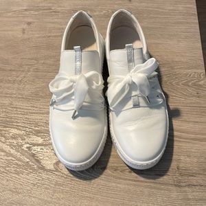 Gabor White Leather slip ons